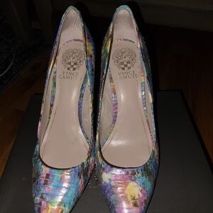 Vince Camuto Colorful Snakeskin Heels